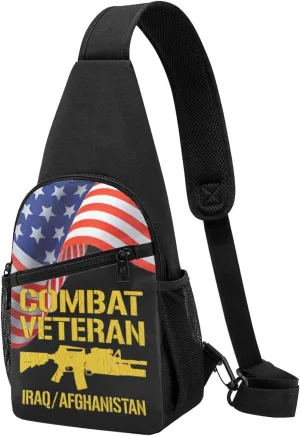 Crossbody Shoulder Chest Bag Combat Veteran Iraq and Afghanistan Fashion One-Shoulder