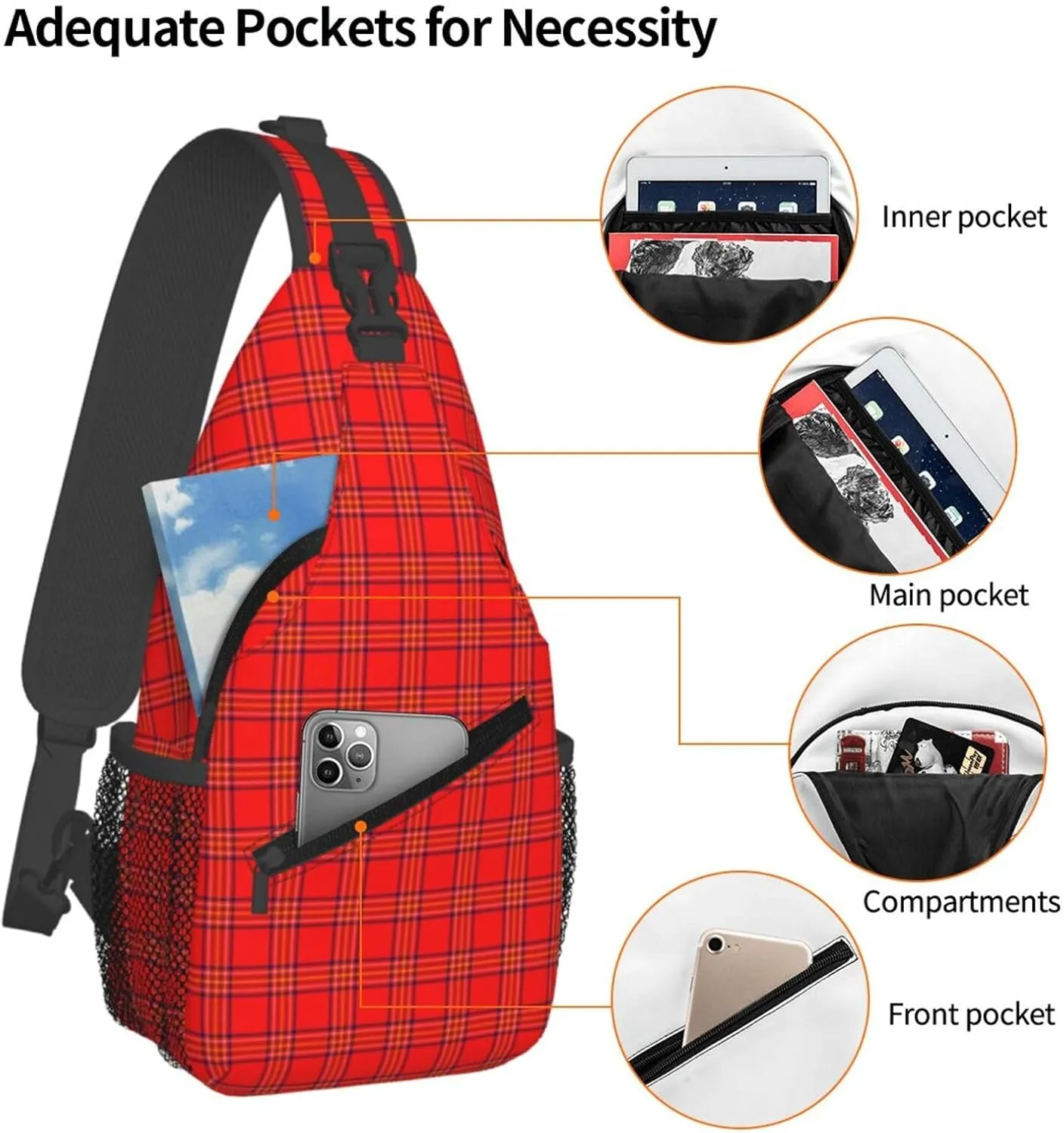 Crossbody Sling Backpack Clan Burnett of Leys Tartan Shoulder Chest Bag Daypack for Traveling Sport