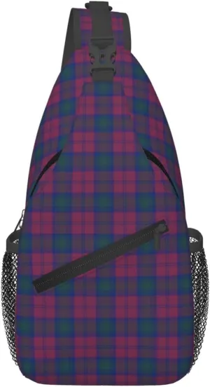 Crossbody Sling Backpack Clan Lindsay Tartan Shoulder Chest Bag Daypack for Traveling Sport