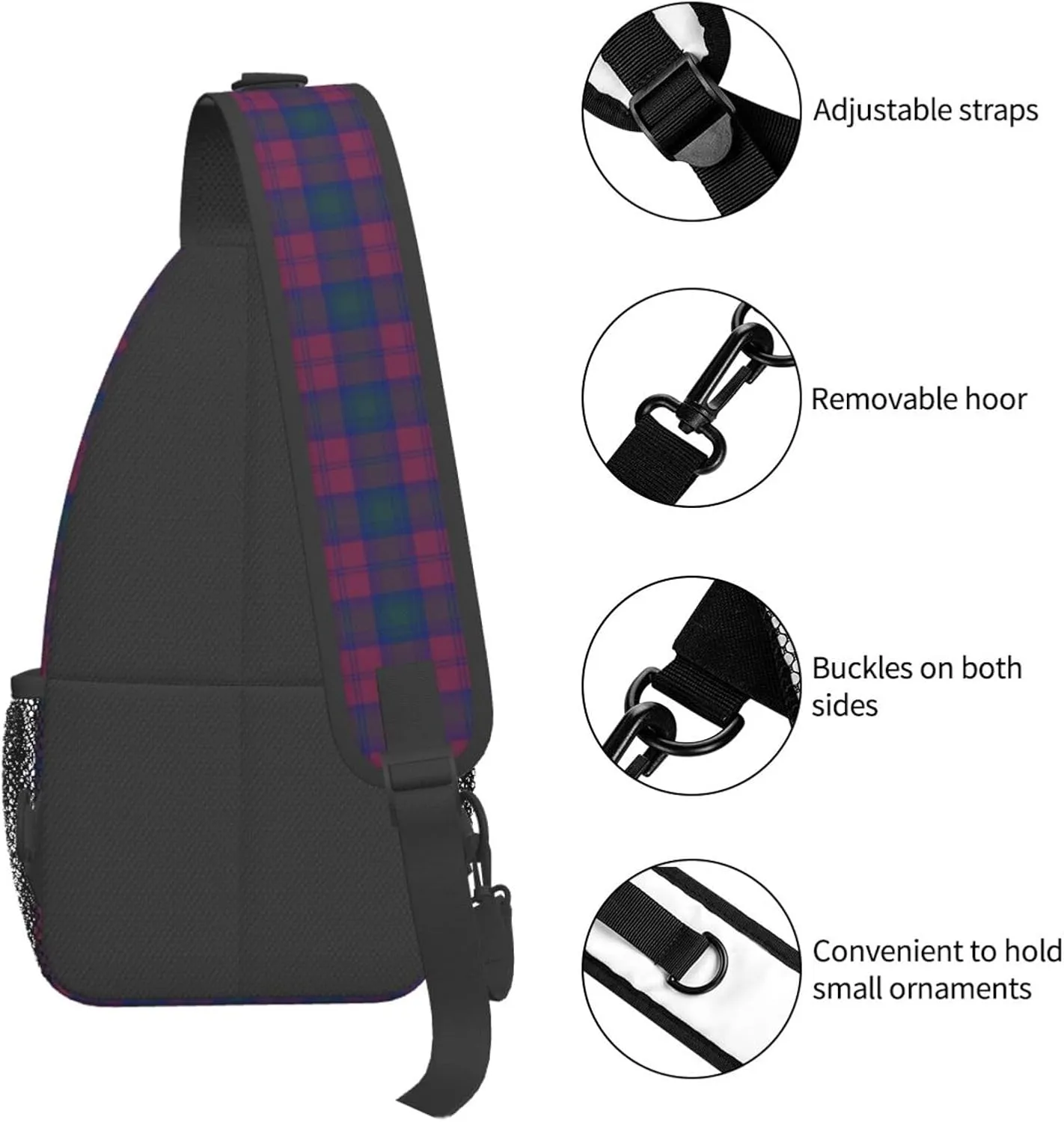 Crossbody Sling Backpack Clan Lindsay Tartan Shoulder Chest Bag Daypack for Traveling Sport