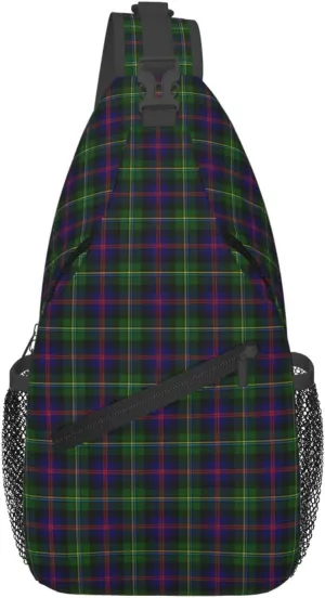 Crossbody Sling Backpack Clan Malcolm Modern Tartan Shoulder Chest Bag Daypack for Traveling Sport