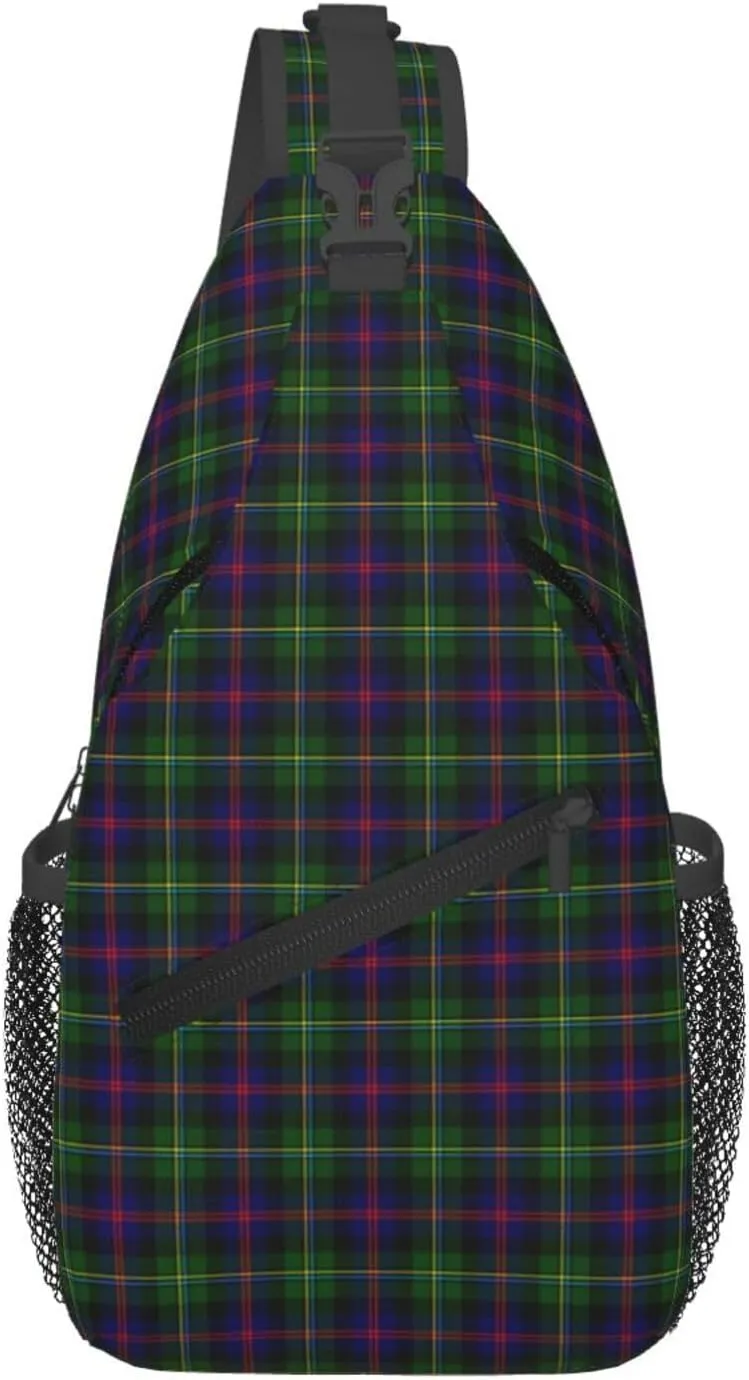 Crossbody Sling Backpack Clan Malcolm Modern Tartan Shoulder Chest Bag Daypack for Traveling Sport