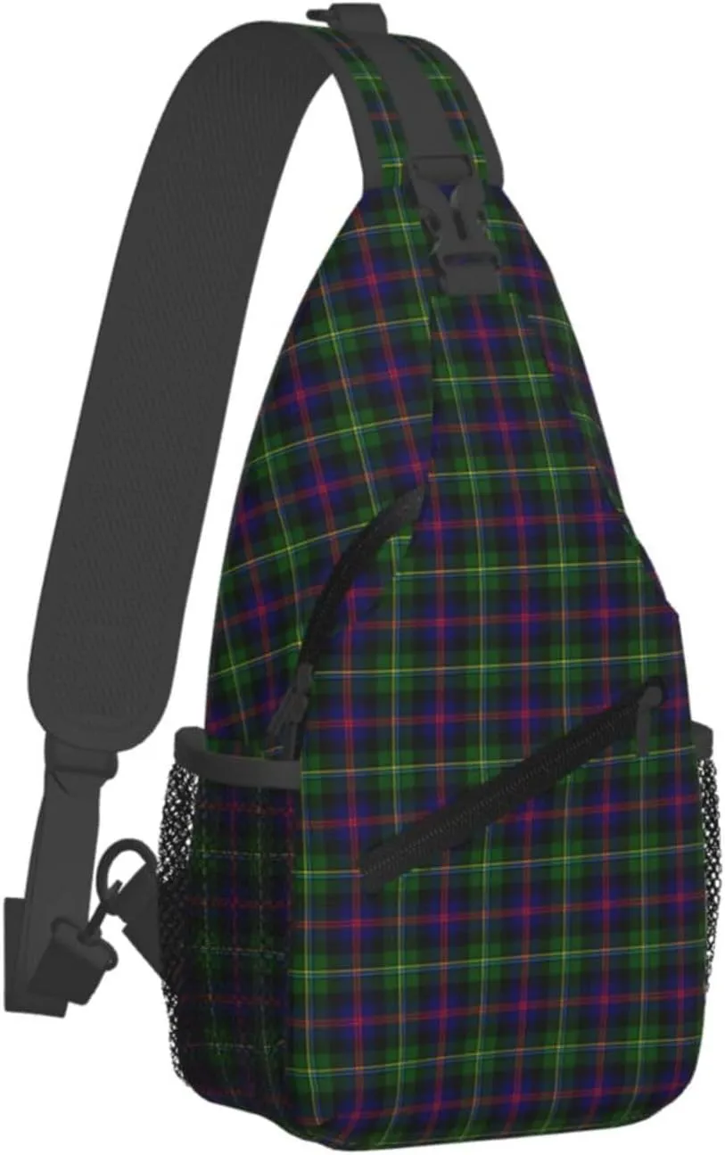 Crossbody Sling Backpack Clan Malcolm Modern Tartan Shoulder Chest Bag Daypack for Traveling Sport