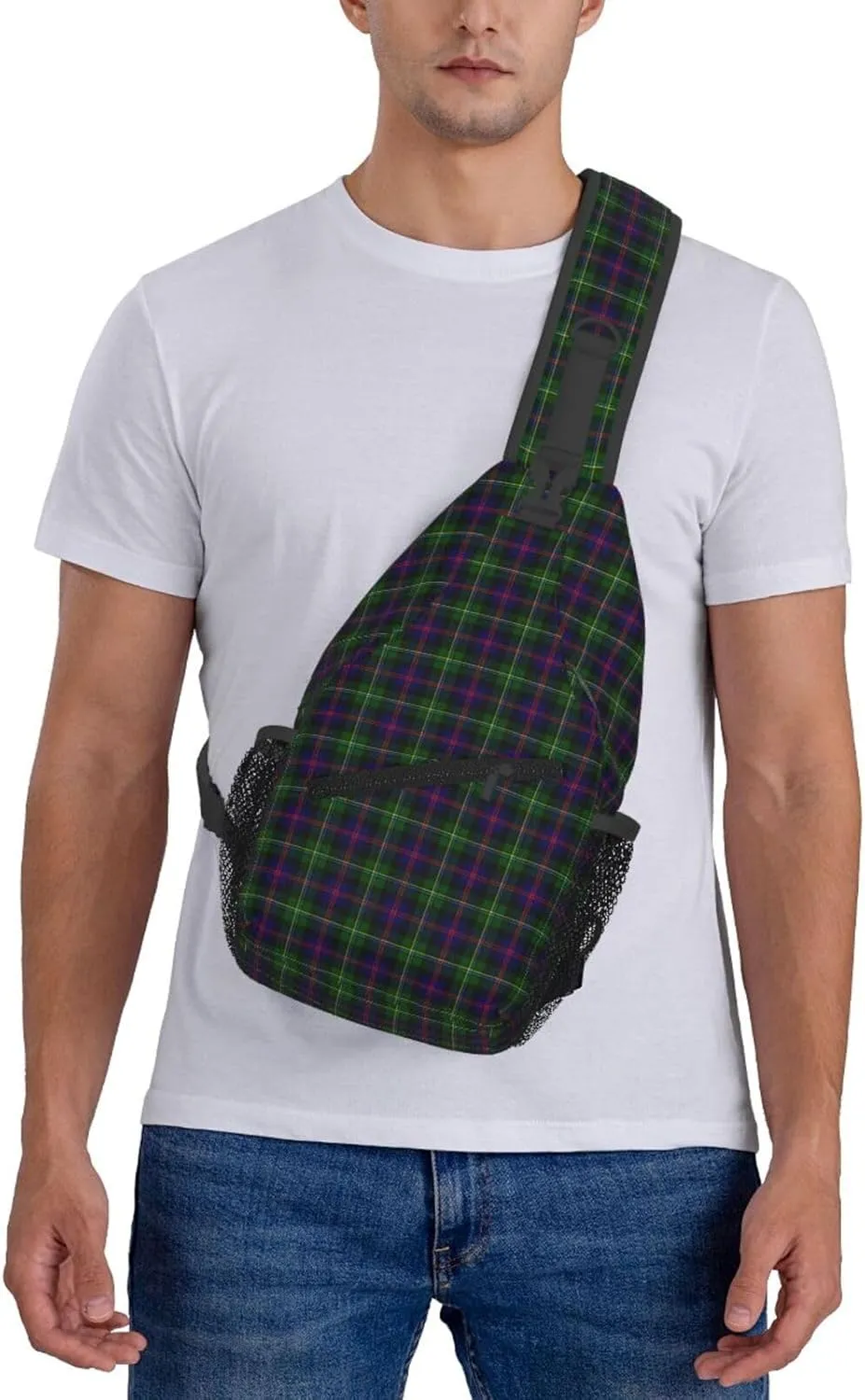 Crossbody Sling Backpack Clan Malcolm Modern Tartan Shoulder Chest Bag Daypack for Traveling Sport