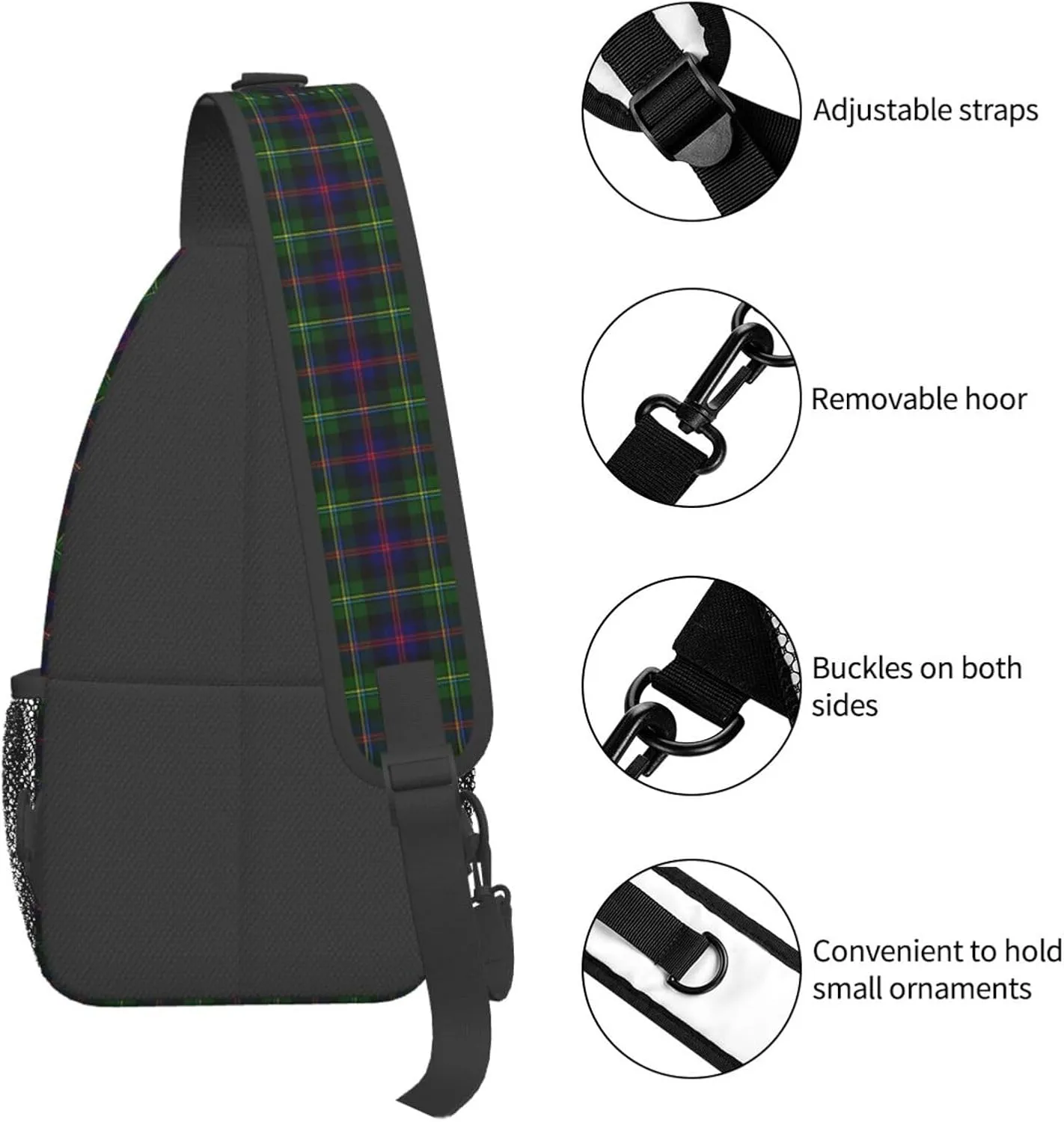 Crossbody Sling Backpack Clan Malcolm Modern Tartan Shoulder Chest Bag Daypack for Traveling Sport