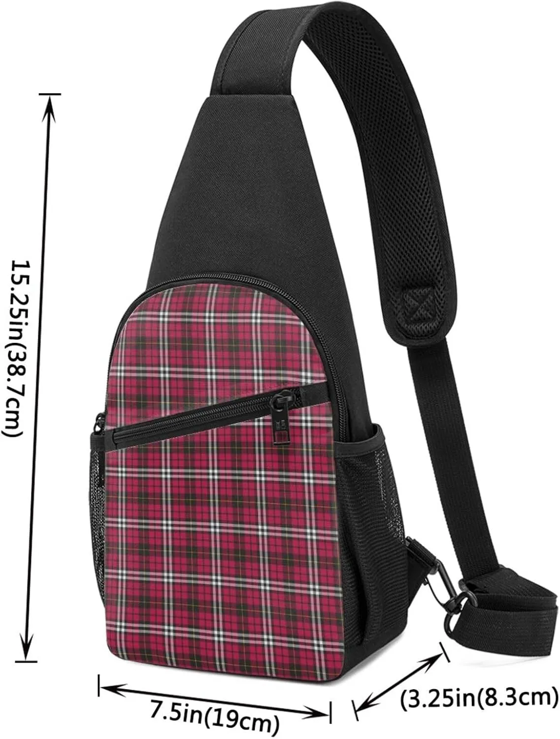 Crossbody Sling Backpack Little Tartan Shoulder Chest Bag Daypack for Traveling Sport