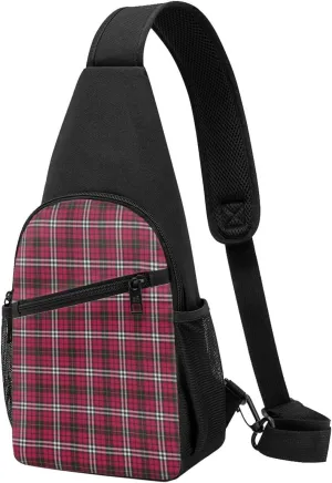 Crossbody Sling Backpack Little Tartan Shoulder Chest Bag Daypack for Traveling Sport