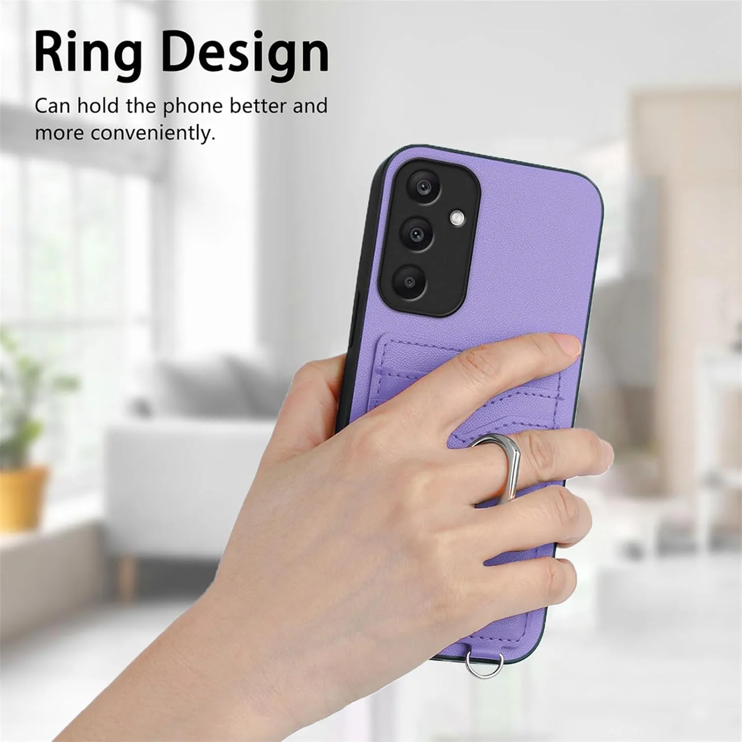 Crossbody Wallet Case for Samsung Galaxy A36 5G with Card Holder and Ring Stand Kickstand Wrist Strap Lanyard Handbag Purse Phone Cover for Samsung Galaxy A36 5G. Purple YKB
