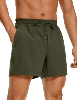 CRZ YOGA Men's Linerless Workout Shorts - 5'' Lightweight Quick Dry for Running Sports Athletic Gym with Pockets