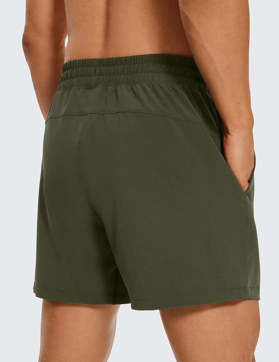 CRZ YOGA Men's Linerless Workout Shorts - 5'' Lightweight Quick Dry for Running Sports Athletic Gym with Pockets