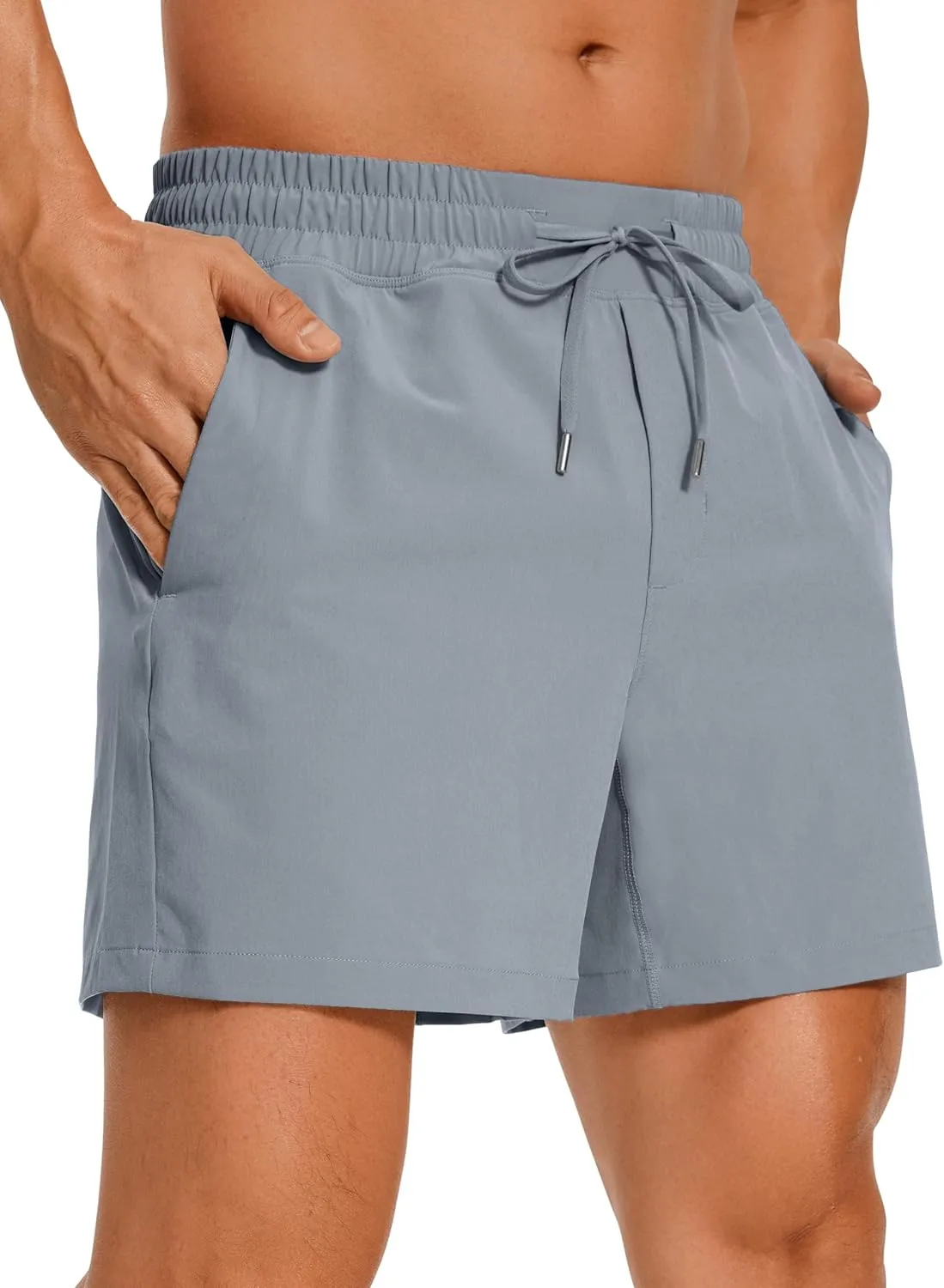 CRZ YOGA Men's Linerless Workout Shorts - 5'' Lightweight Quick Dry for Running Sports Athletic Gym with Pockets