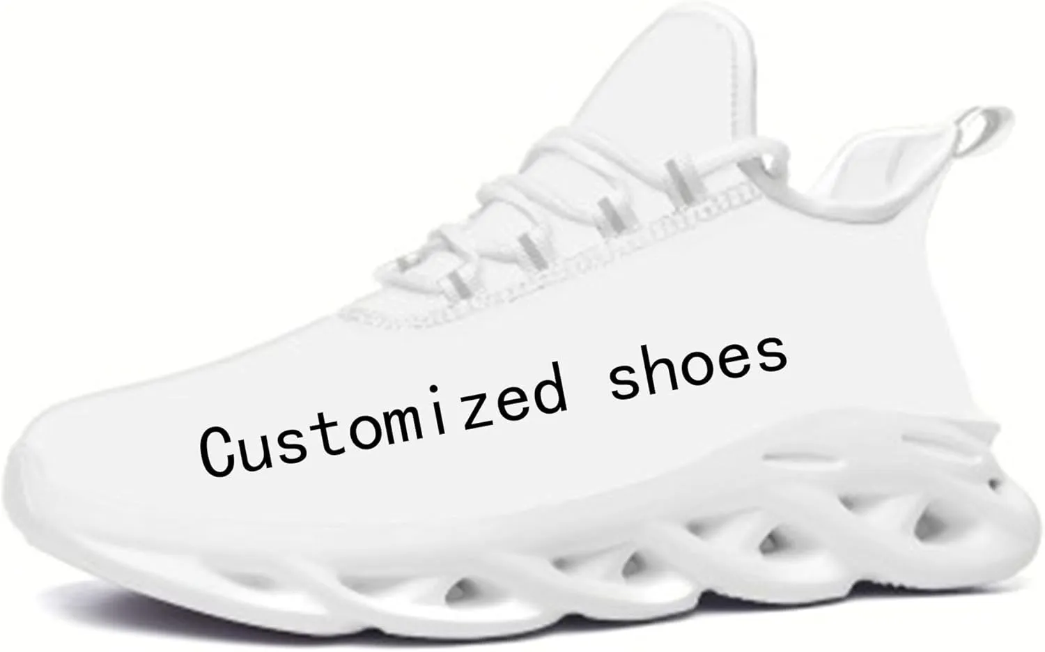 Customized Picture Shoes Unisex Running Shoes Sports Fitness Shoes Breathable Sports Sneakers White