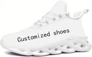Customized Picture Shoes Unisex Running Shoes Sports Fitness Shoes Breathable Sports Sneakers White