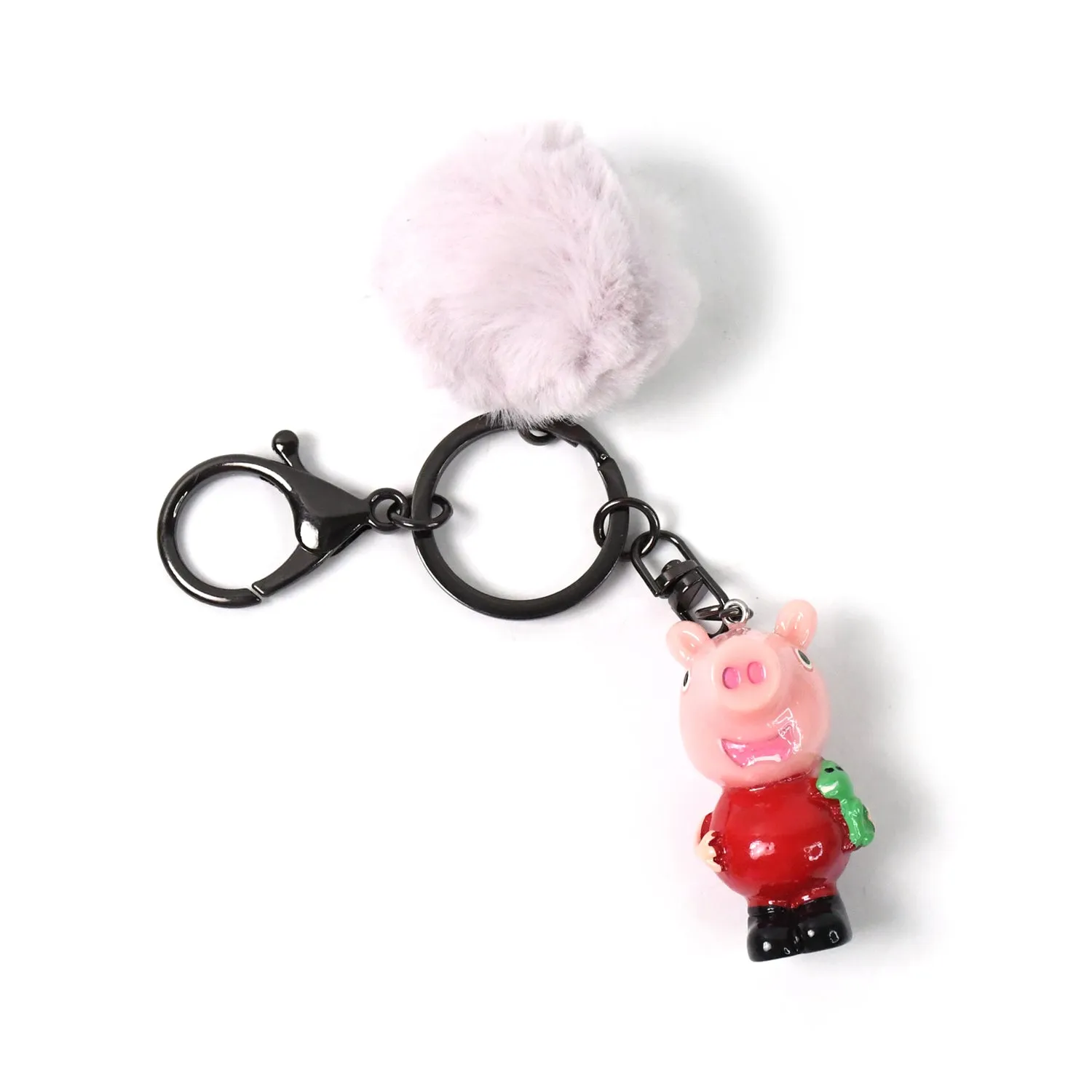 Cute Cartoon Keychain With Fluffy Pom (1 Pc  Mix Design)