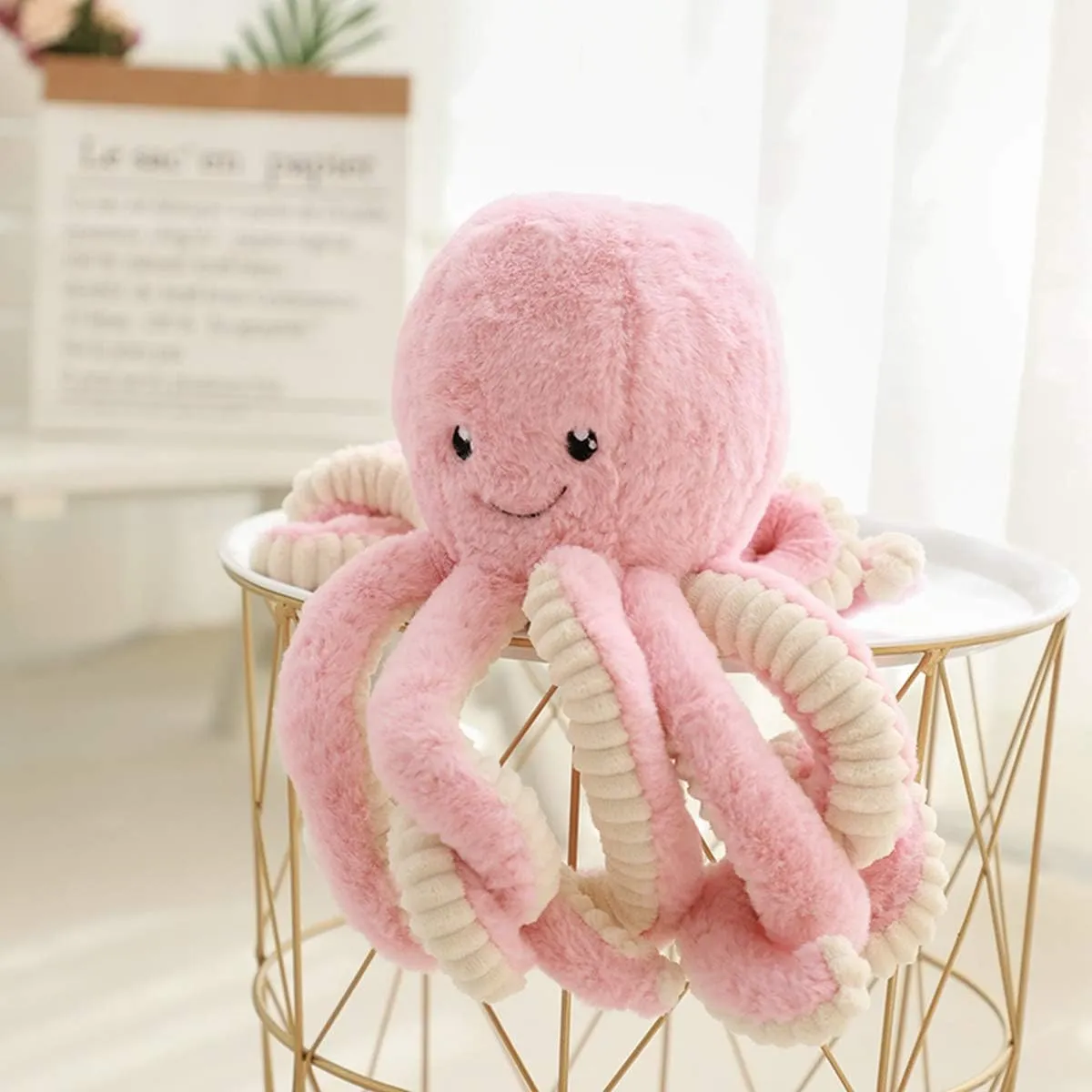 Cute Cartoon Octopus Stuffed Animals Octopus Plush Doll Toys Octopus Plushies Toys Gift Sea Stuffed Toys for Kids and Lovers Home Decor (Pink, 23.6-Inch)