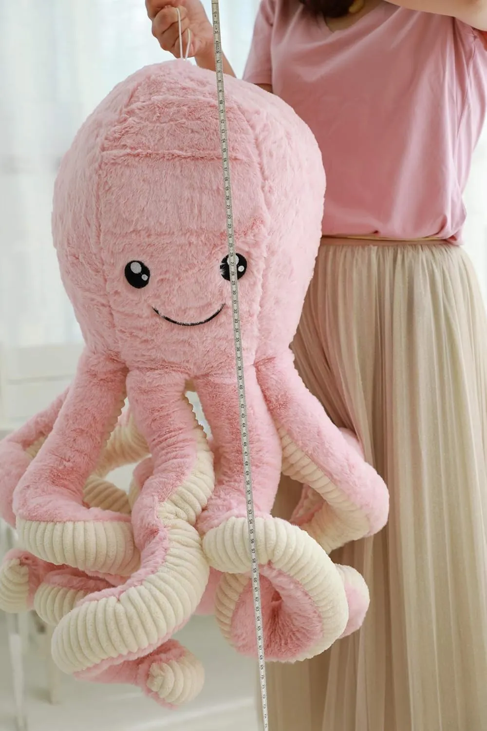 Cute Cartoon Octopus Stuffed Animals Octopus Plush Doll Toys Octopus Plushies Toys Gift Sea Stuffed Toys for Kids and Lovers Home Decor (Pink, 23.6-Inch)