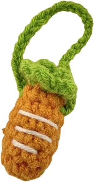 Cute Hand-Crocheted Yarn, Strawberry, Carrot, Four-Leaf Clover, Small Flower Crossbody Bag, DIY Doll Costume Change (Small Packets of Carrots)