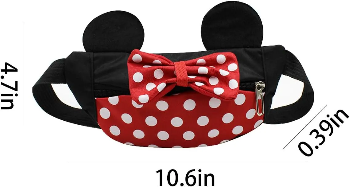 Cute Kids Fanny Pack for Little Kids Toddler Waist Bag Children's Mouse Canvas Baby Fanny Pack
