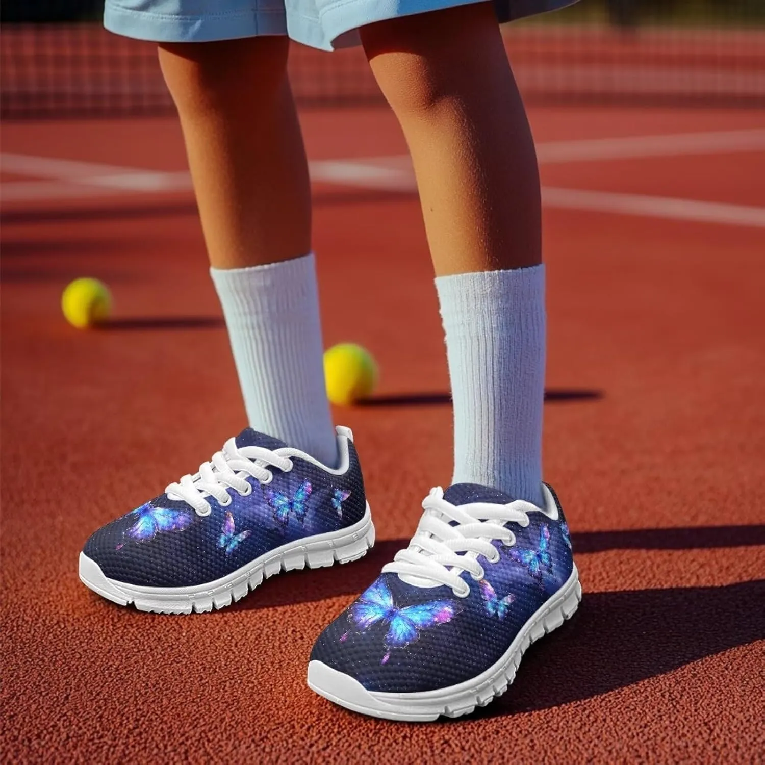 Cute Running Sneakers Lightweight Lace-up Indoor Shoes for Boys Girls Comfy Cute Breathable Tennis Shoes for Athletic US Little Kid 11-13 Big Kid 1-5 White Sole