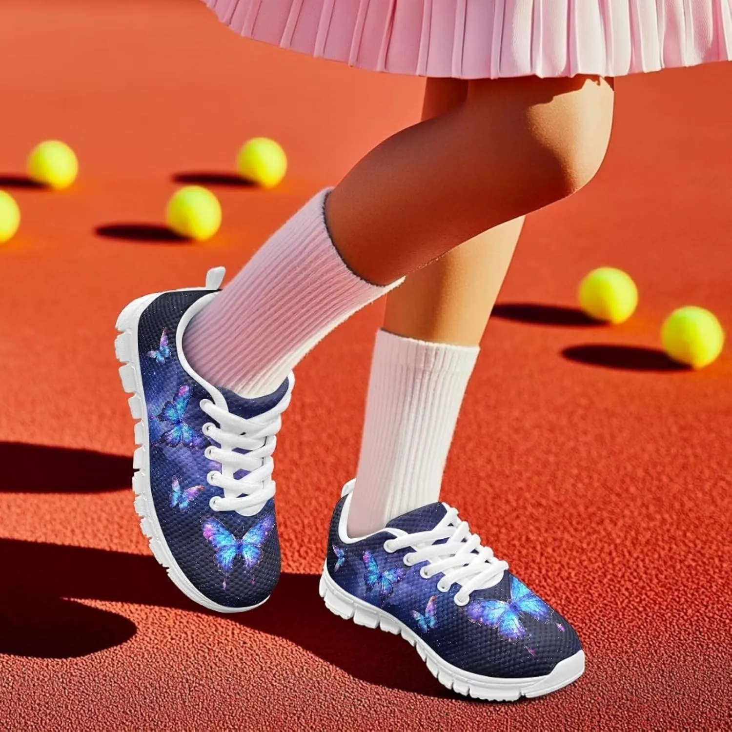 Cute Running Sneakers Lightweight Lace-up Indoor Shoes for Boys Girls Comfy Cute Breathable Tennis Shoes for Athletic US Little Kid 11-13 Big Kid 1-5 White Sole