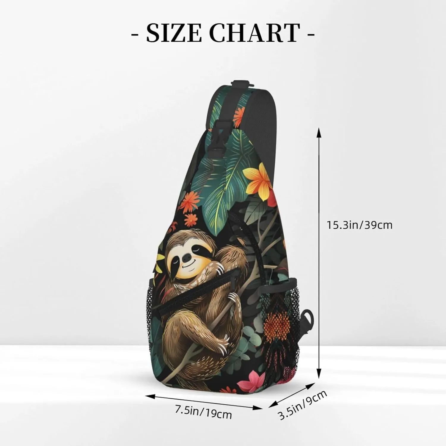 Cute Sloth Sling Backpack Hiking Backpack Crossbody Bag Sports Lightweight And Durable Chest Bag Shoulder Bag For Women Men