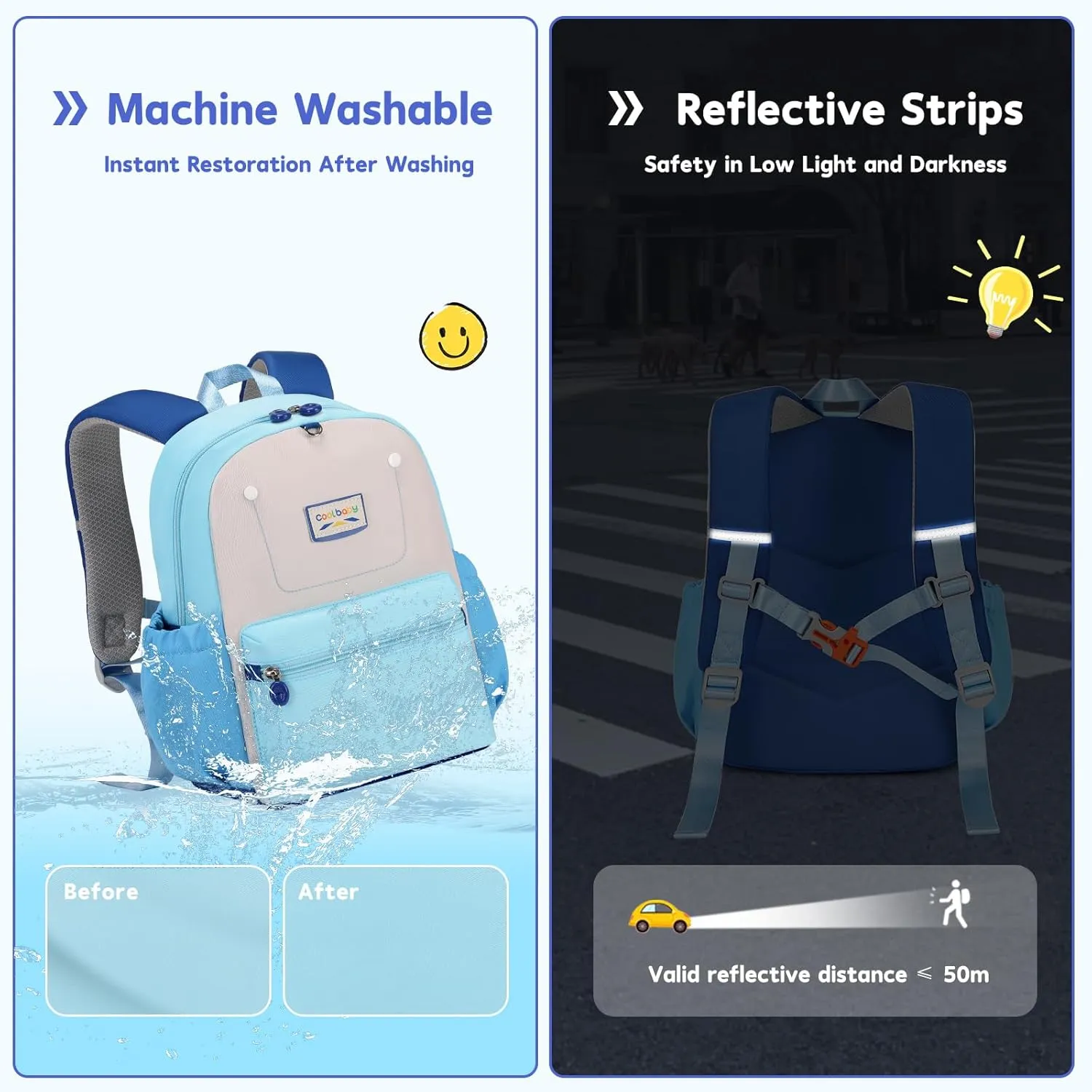 Cute Toddler Backpack, Kindergarten Backpack for Girls Boys 2-5, 12" Kids Mini Preschool Bags Blue for School & Travel