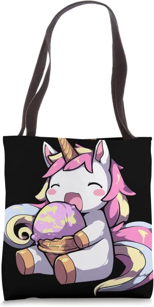 Cute Unicorn Cartoon Pastel Rainbow Mane Tote Bag