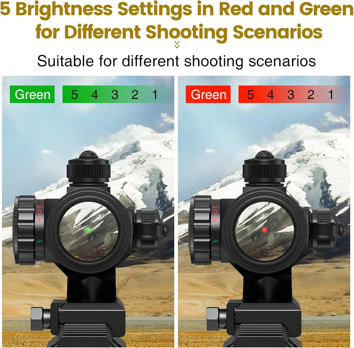 CVLIFE Red Green Dot Scope Reflex Sight for 20mm Cantilever Mount