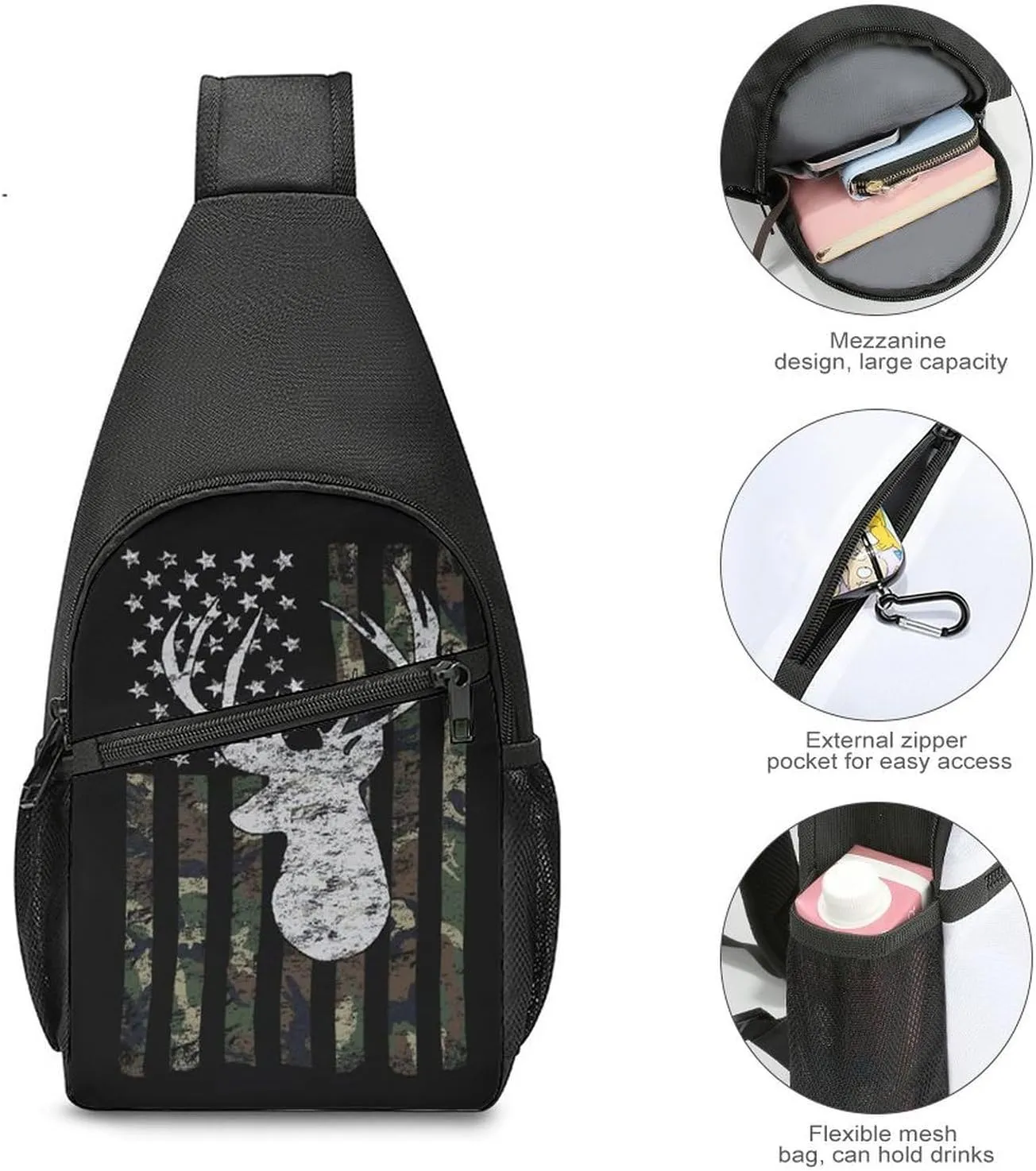 Dachshunds Clothes Dog Large Capacity Portable Chest Bag, Single Shoulder Chest Bag