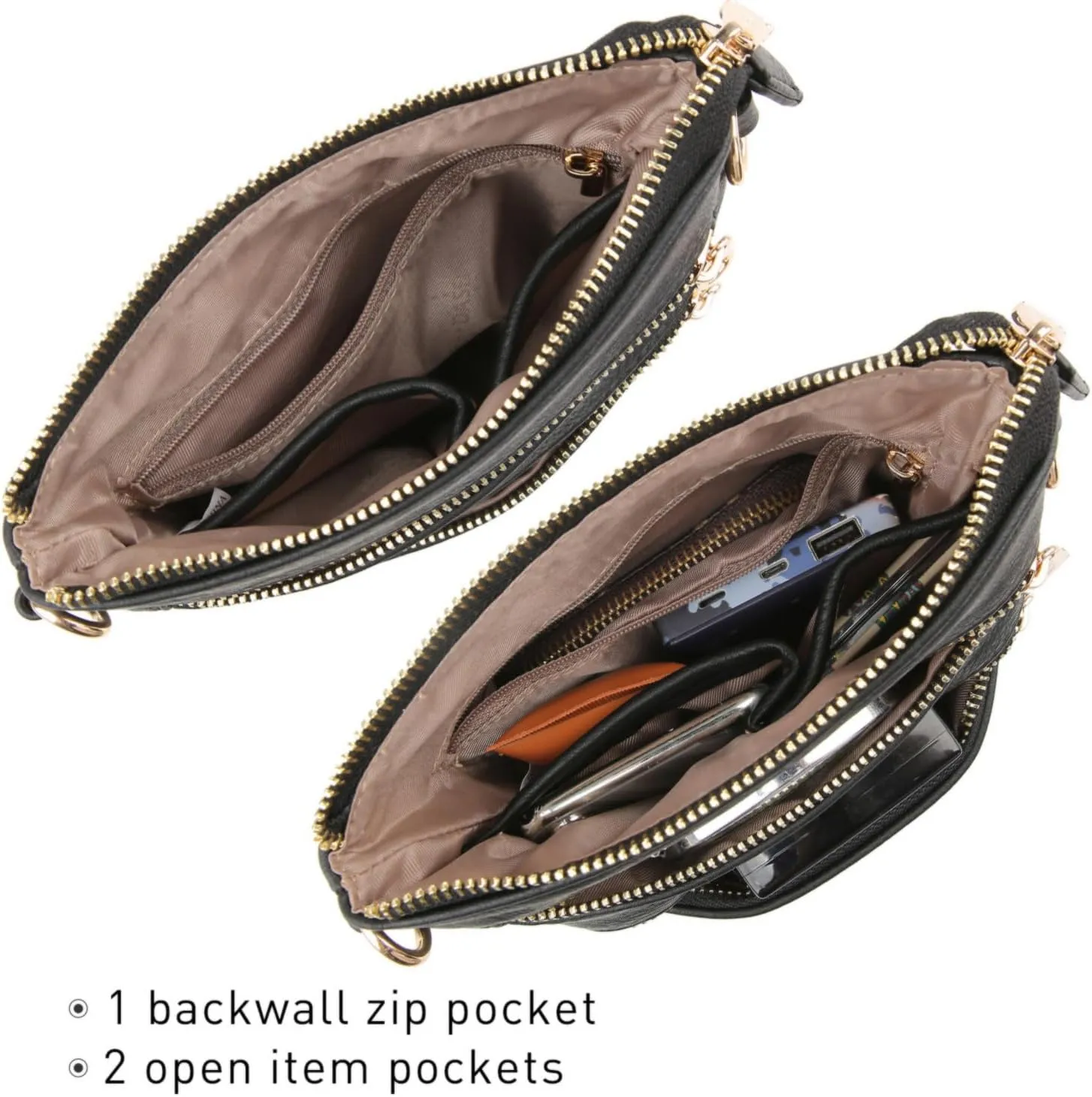 Dasein Women Small Crossbody Bag Lightweight Shoulder Purses Multi Zipper Pockets Phone Purse Handbag