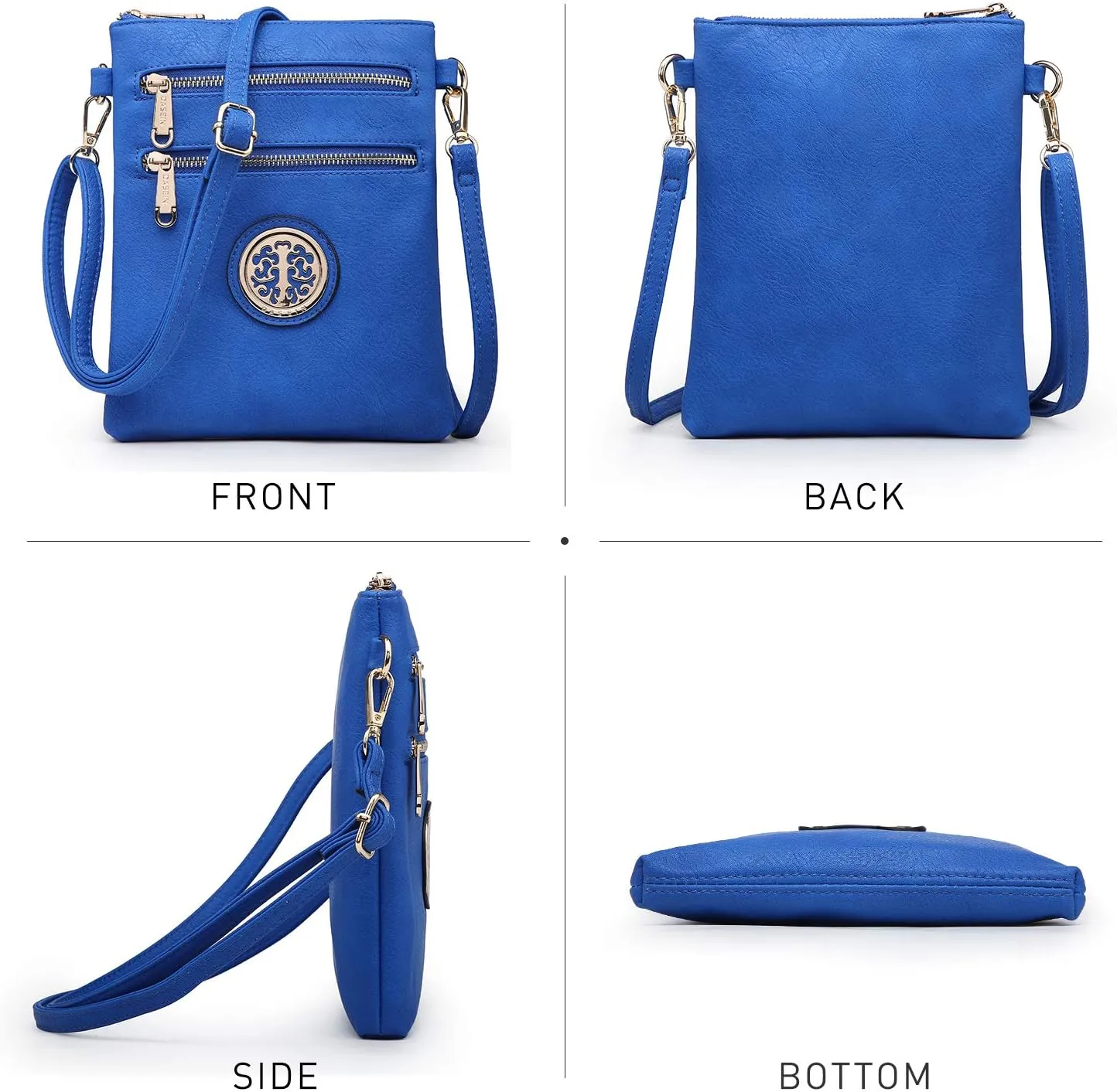 Dasein Women Small Crossbody Bag Lightweight Shoulder Purses Multi Zipper Pockets Phone Purse Handbag