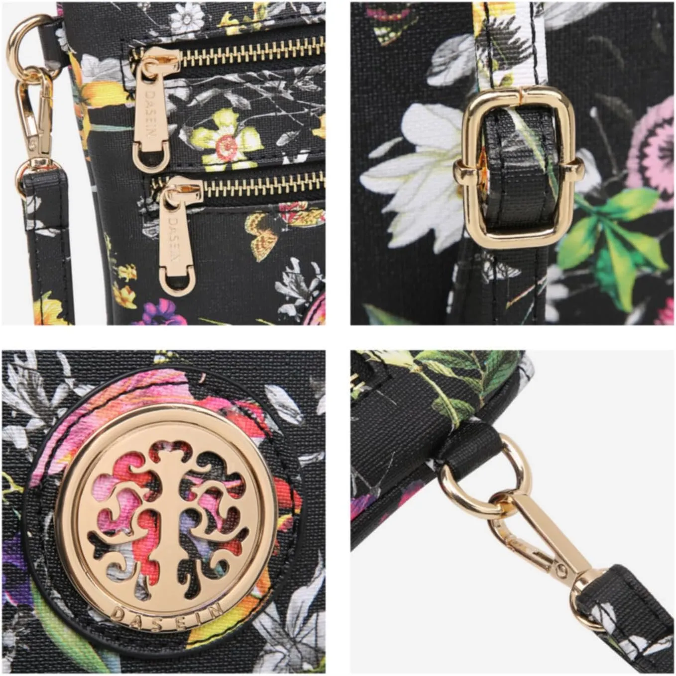 Dasein Women Small Crossbody Bag Lightweight Shoulder Purses Multi Zipper Pockets Phone Purse Handbag