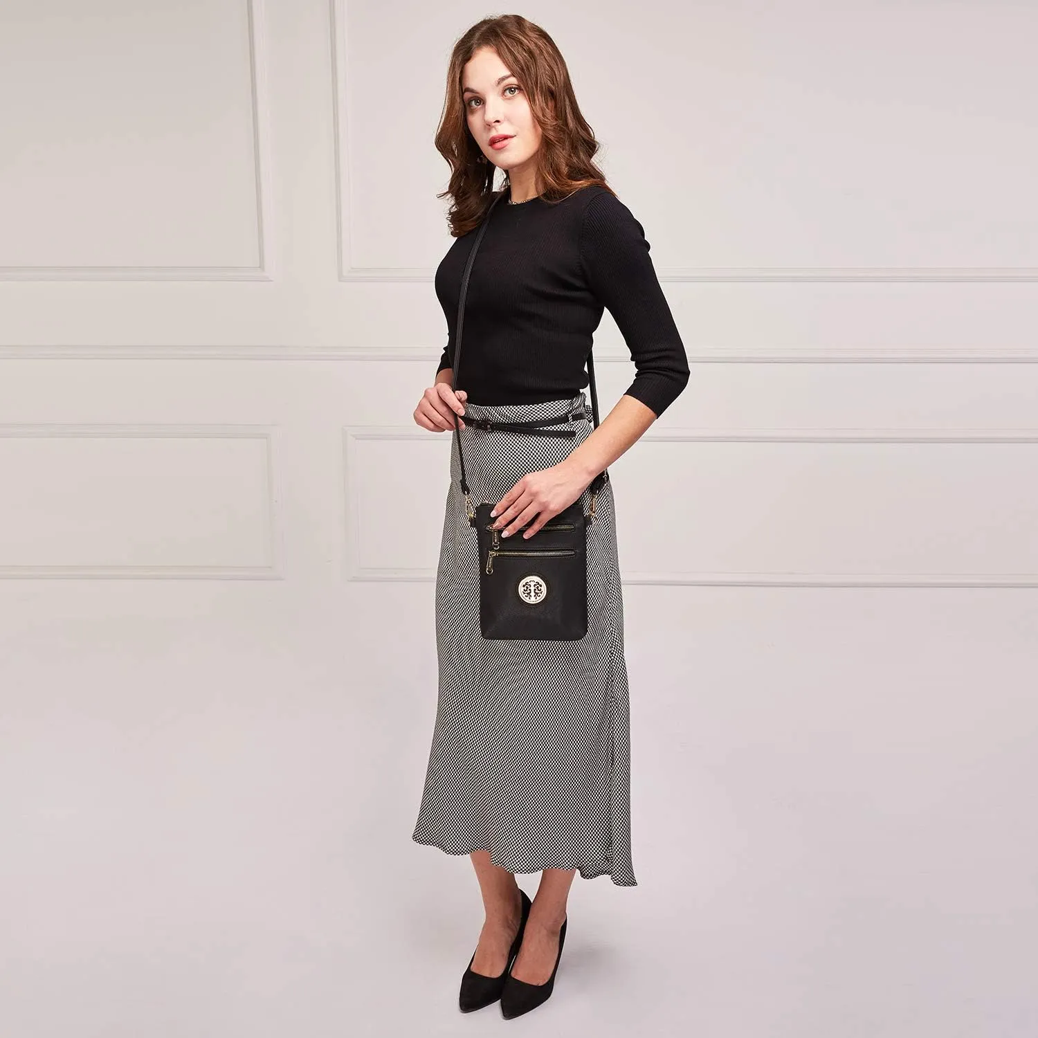 Dasein Women Small Crossbody Bag Lightweight Shoulder Purses Multi Zipper Pockets Phone Purse Handbag