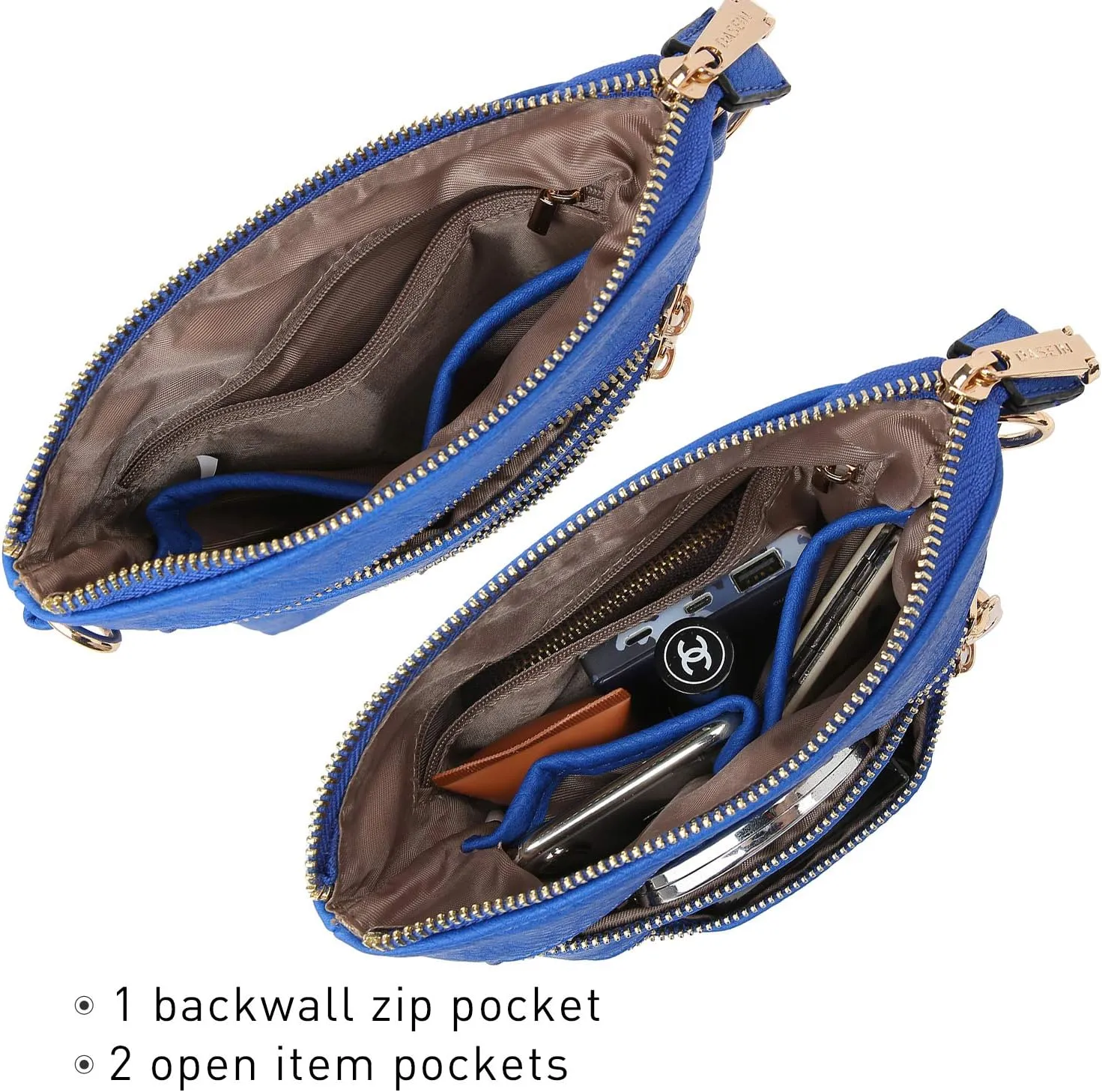 Dasein Women Small Crossbody Bag Lightweight Shoulder Purses Multi Zipper Pockets Phone Purse Handbag