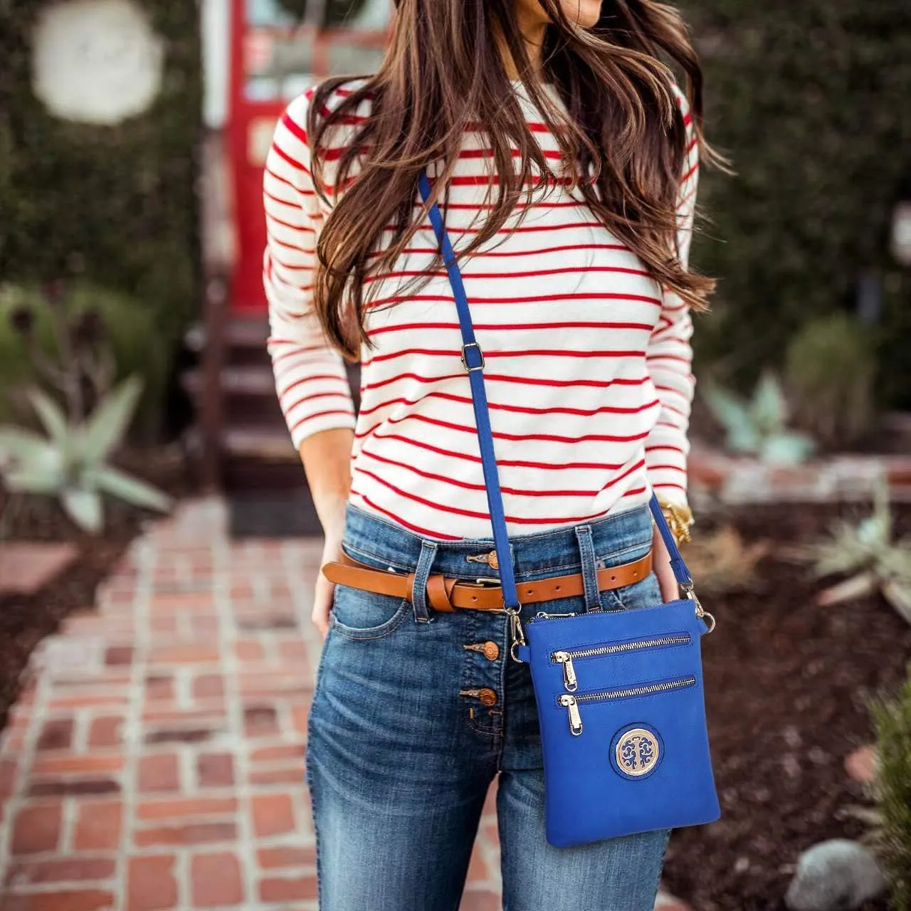 Dasein Women Small Crossbody Bag Lightweight Shoulder Purses Multi Zipper Pockets Phone Purse Handbag