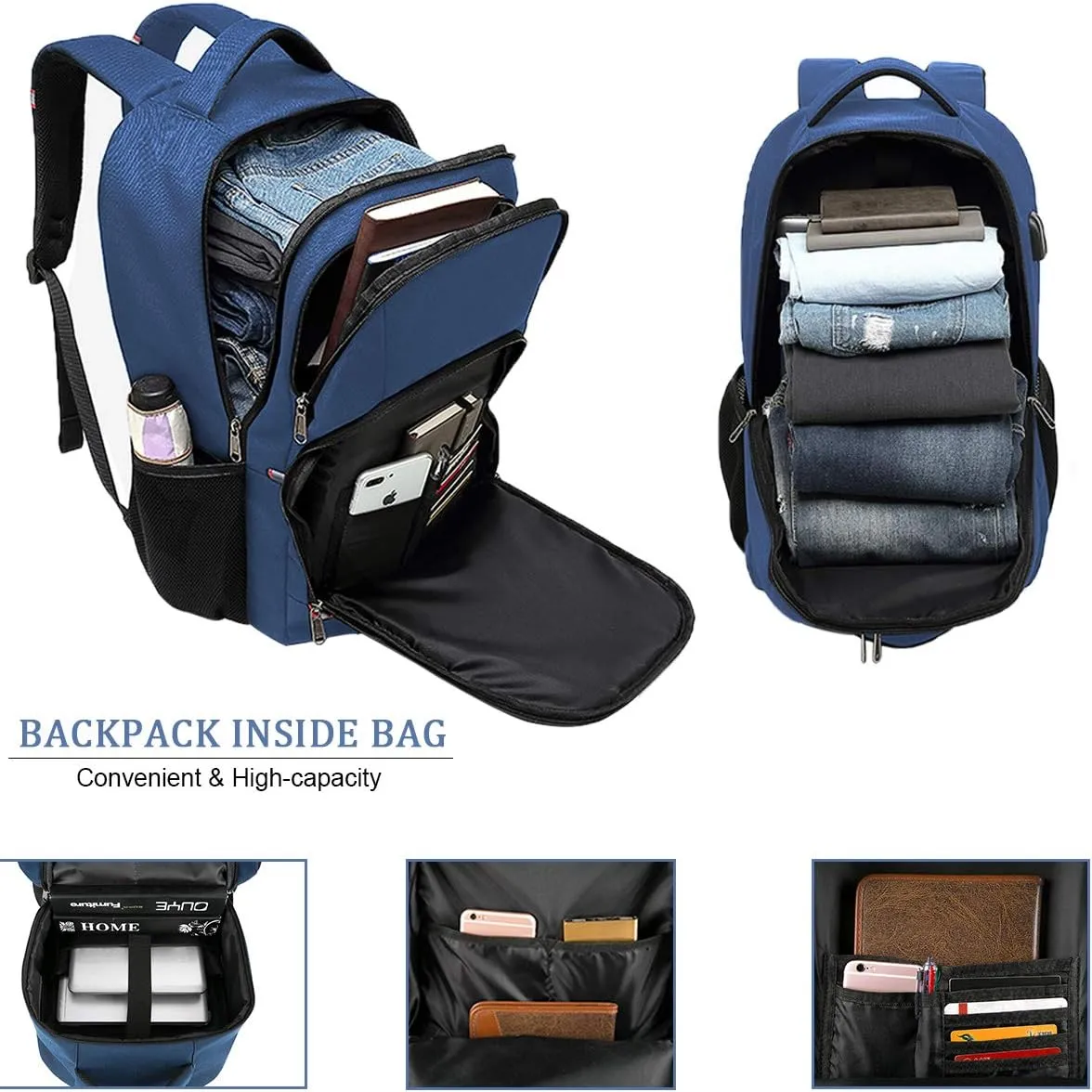 Della Gao Travel Laptop Backpack, Large Anti-Theft Business Travel Backpack with USB Charging Port, Water Resistant College School Computer Bag for Men/Women for 17 Inch Laptop and Notebook