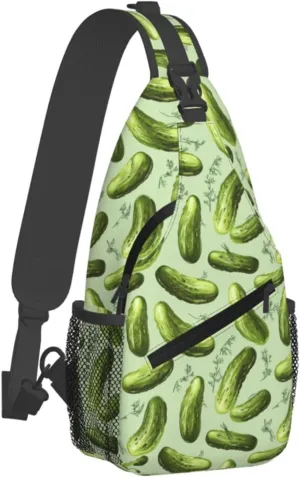 Dill Pickles Sling Backpack Hiking Backpack Crossbody Bag Sports Lightweight And Durable Chest Bag Shoulder Bag For Women Men