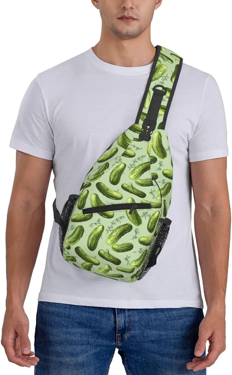 Dill Pickles Sling Backpack Hiking Backpack Crossbody Bag Sports Lightweight And Durable Chest Bag Shoulder Bag For Women Men