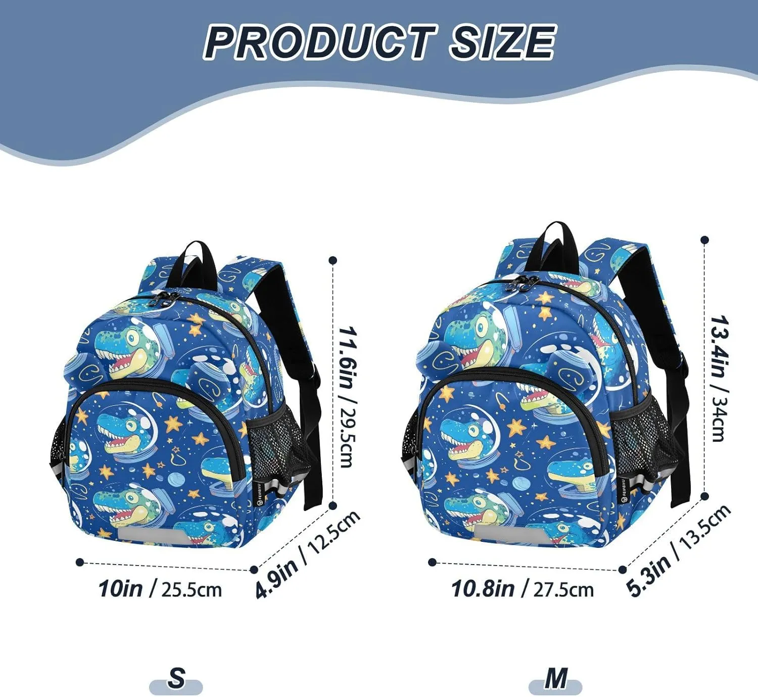 Dinosaur Preschool Backpack Space Suit Daycare Bookbag School Backpack with Traction Rope for Kids 3-6