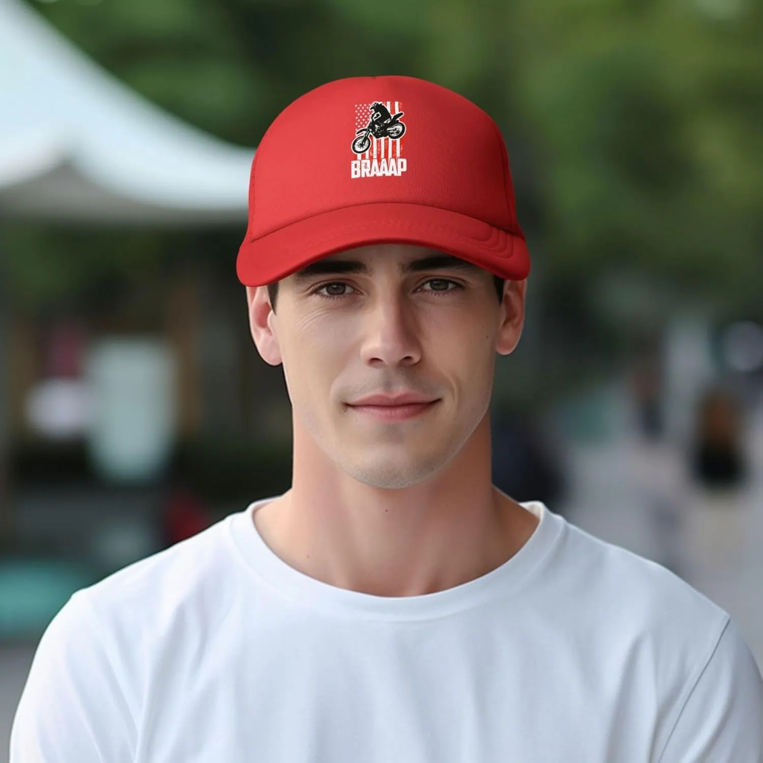 Dirt BKE Motocross American Flag Adjustable Mesh Baseball Cap Breathable Sports Outdoor Hat