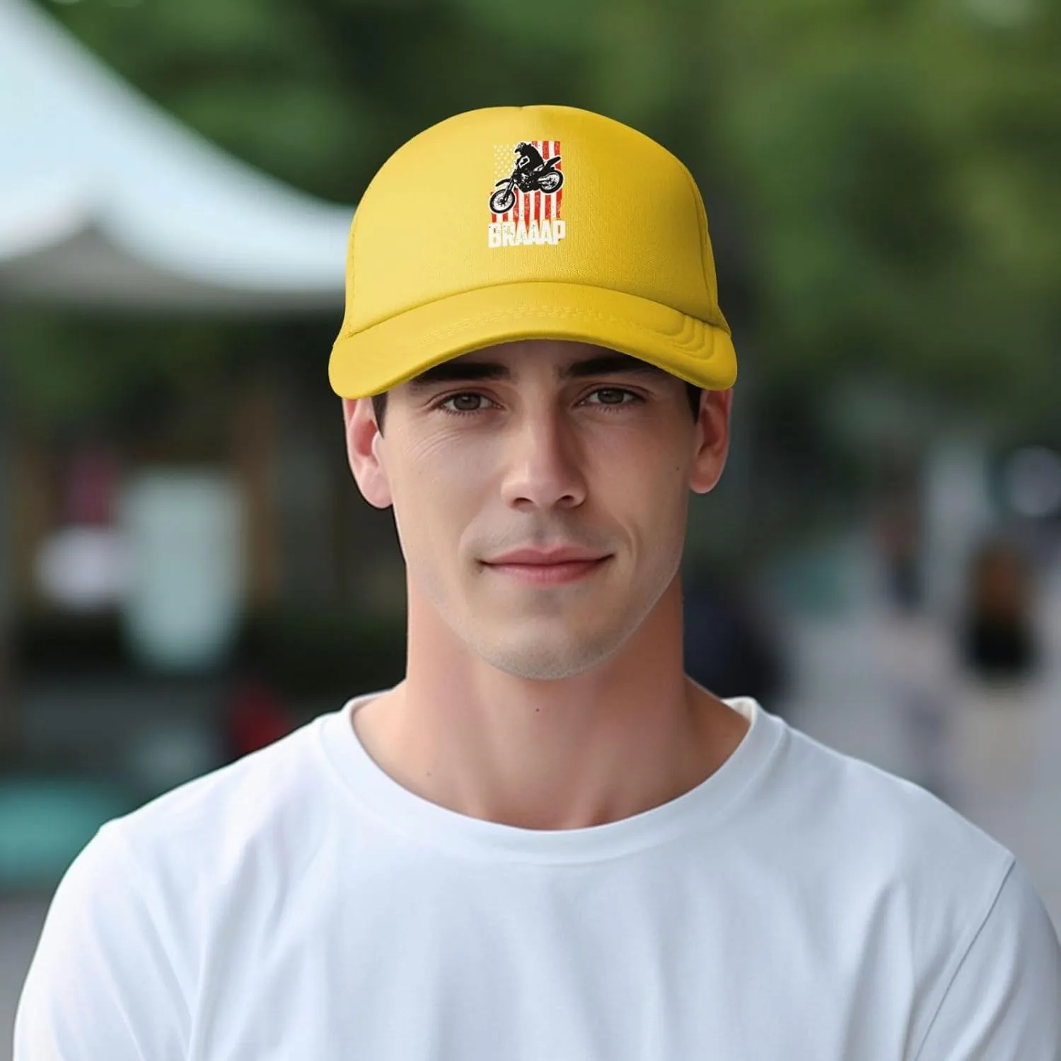 Dirt BKE Motocross American Flag Adjustable Mesh Baseball Cap Breathable Sports Outdoor Hat