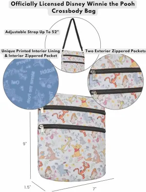 Disney Crossbody Bag Mickey Minnie Winnie the Pooh All Over Print Passport Travel