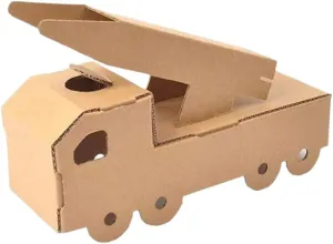 DIY Paper Box Toys, DIY Handmade Paper Box Models, Children's Creative Paper Boxes, Ability Cultivation. Comes with a 12-Color Paint Set. (Rocket Car)