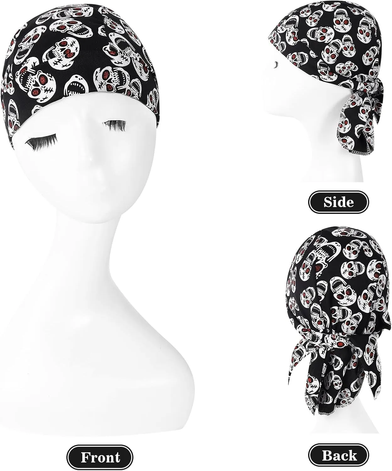 DOCILA 4 Pcs Do Rags Skull Caps for Men Fashion Sweat Wicking Helmet Liner Beanie Breathable Motorcycle Cycling Sports Cap