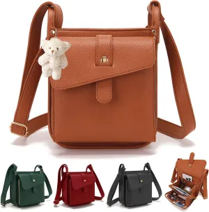 Dollver Crossbody Purse, Dollver Crossbody Leather Bag, Multi-Pocket Shoulder Bag with Adjustable Strap