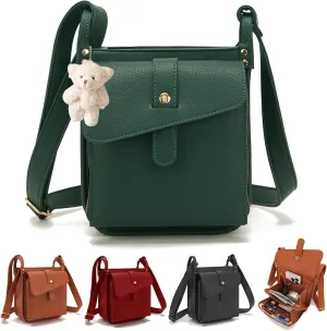 Dollver Crossbody Purse, Dollver Crossbody Leather Bag, Multi-Pocket Shoulder Bag with Adjustable Strap
