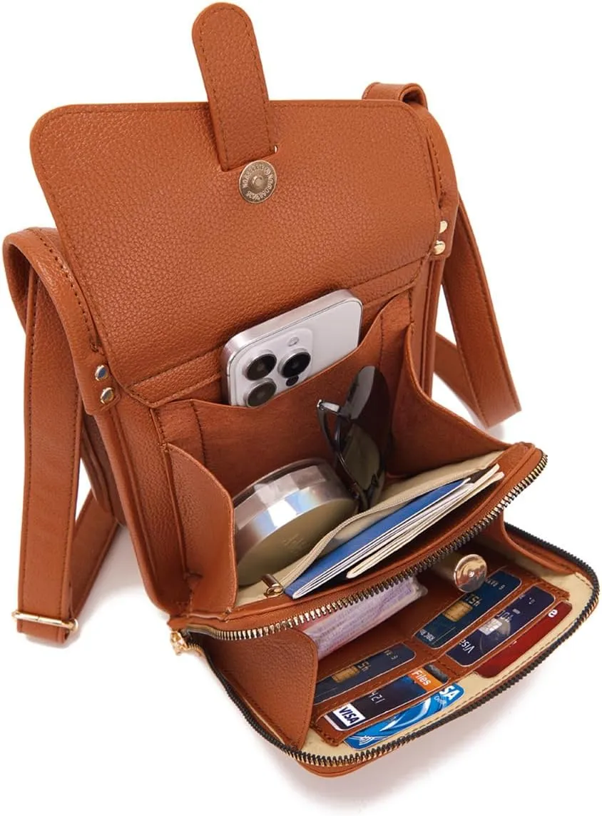 Dollver Crossbody Purse, Unique Design Crossbody Leather Bag, Dollver Handbags With Built In Wallet For Women (Red)