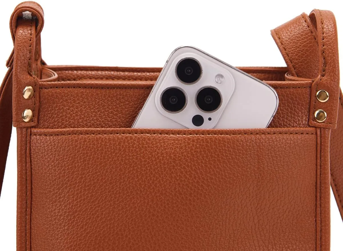 Dollver Crossbody Purse, Unique Design Crossbody Leather Bag, Dollver Handbags With Built In Wallet For Women (Red)