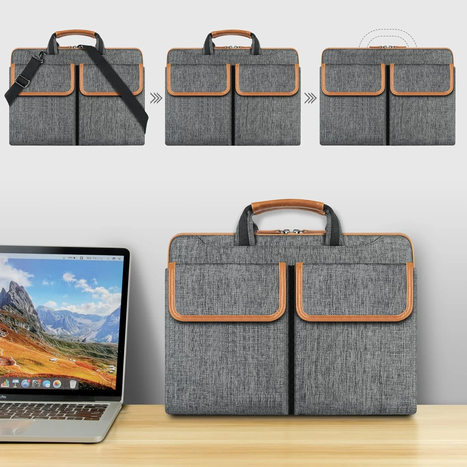 DOMISO 17 Inch Laptop Sleeve Laptop Shoulder Bag Compatible with 17.3" Dell XPS/HP Pavilion/LG Gram 17 /IdeaPad 320 / HP Omen,Dark Grey