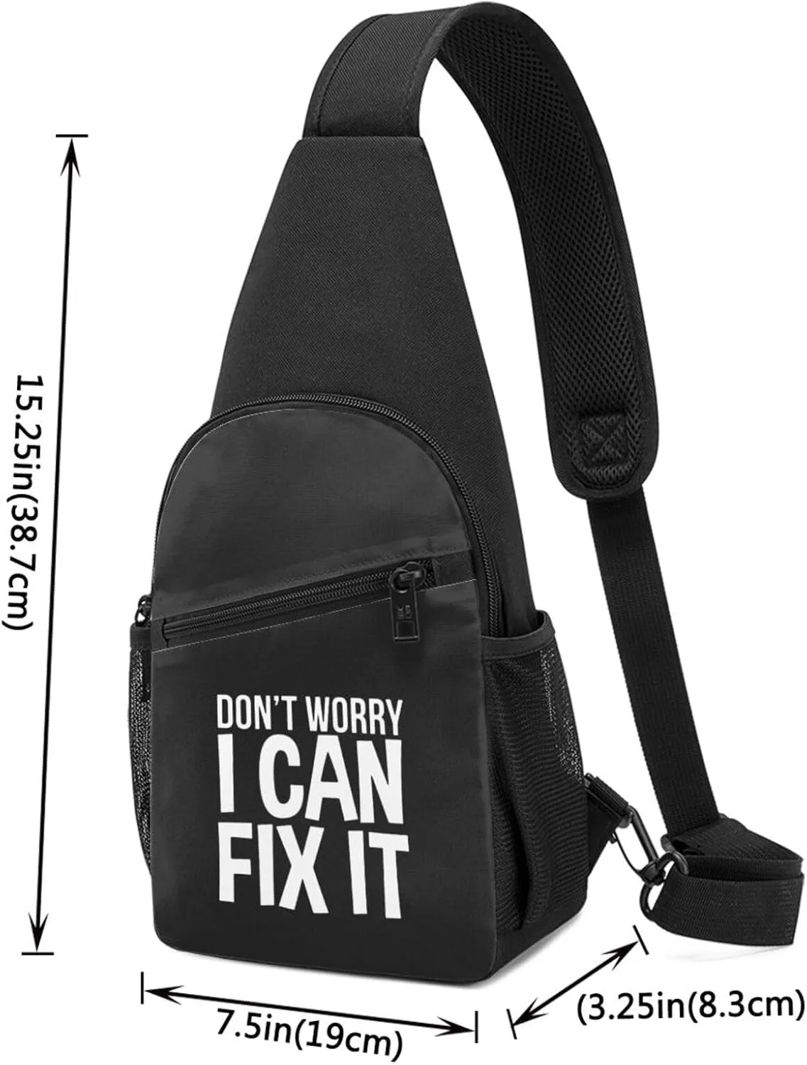 Don'T Worry I Can Fix It Unisex Chest Bag Lightweight Crossbody Shoulder Bag Travel Pocket Black